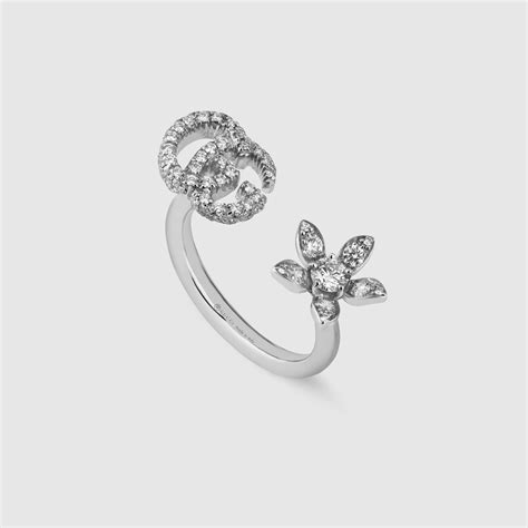 gucci flora 18k ring with diamonds|GUCCI Flora 18.